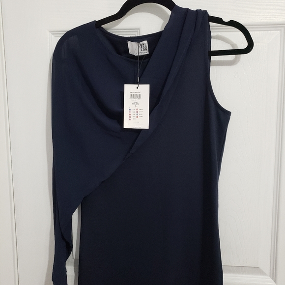 Vera Moda navy two layer dress - Picture 2 of 3